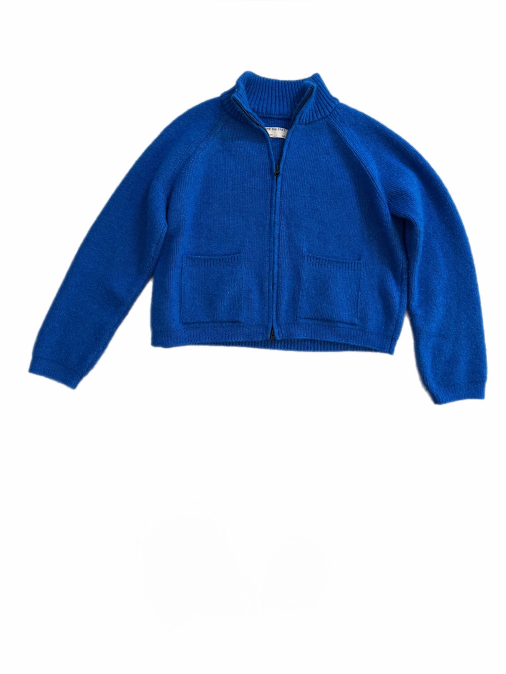 free people We The Free On It Zip-Up Cardigan sapphire blue size small - Picture 9 of 13